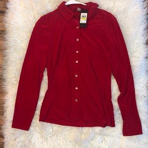 Tommy Hilfiger Blouse- Red/Long-sleeve/Lightweight